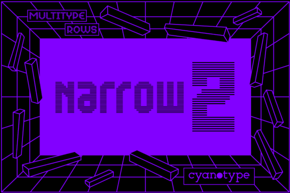 MultiType Rows Narrow 2: A Pixelated Display Font for Trendy Brand Identities